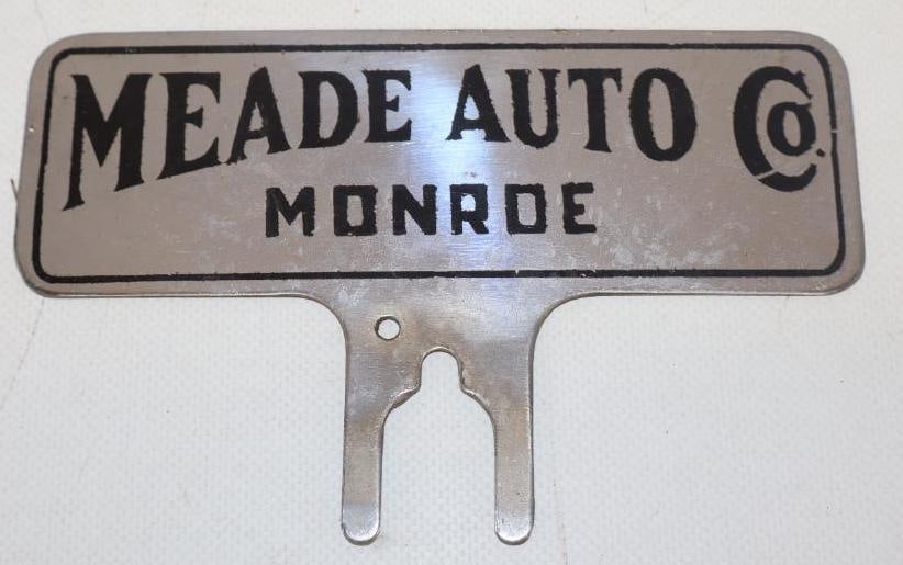 Meade Auto Co. Monroe License Plate Topper: 6" x 3.75"