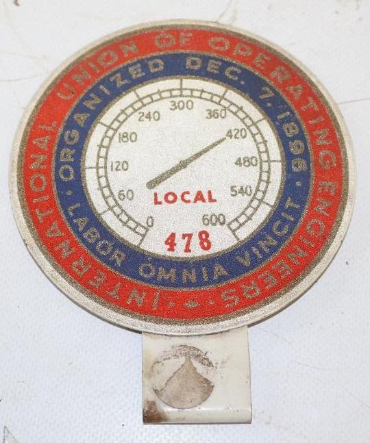 International Union Operating Engineers Reflective License Plate Topper: 4.25" diameter