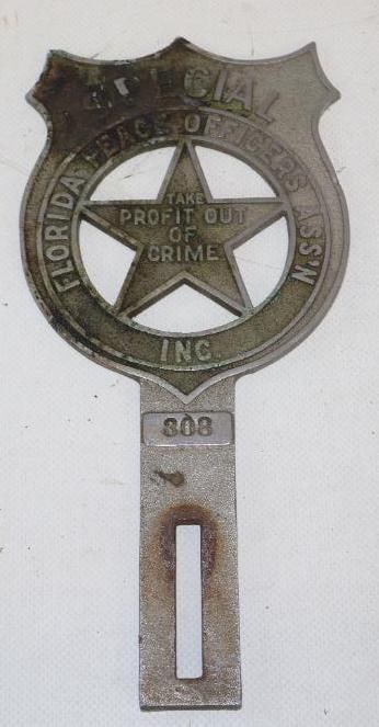 Special Florida Peace Officer Die Cut License Plate Topper (1 of 2)