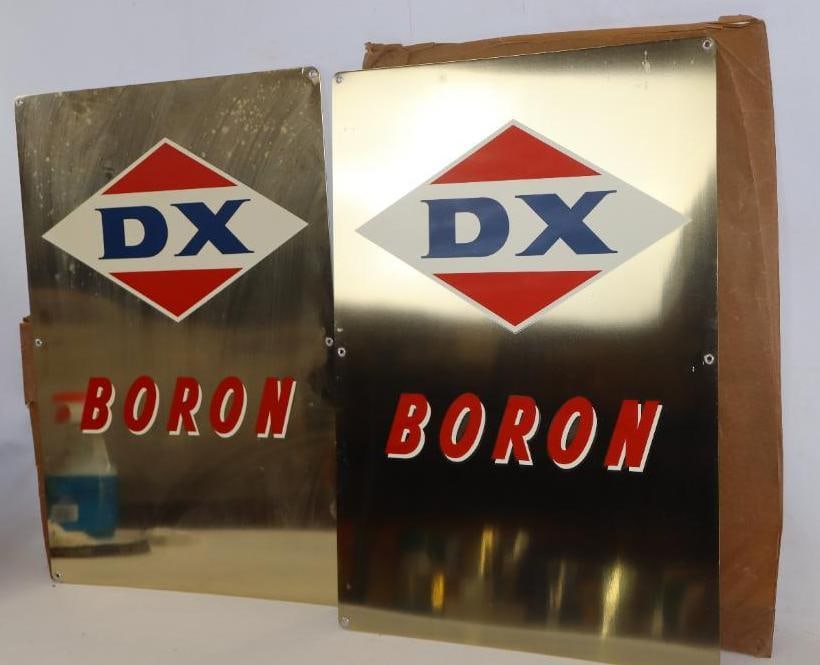 Group of 2 NOS DX Boron Gas Pump Plates: 26" x 18.50" each