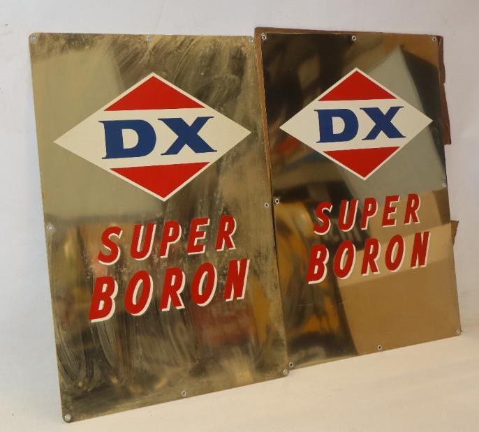 Group of 2 NOS  DX Super Boron Gas Pump Plates (1 of 2)