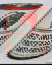 Red Indian Protexall One Imperial Gallon Metal Oil Can