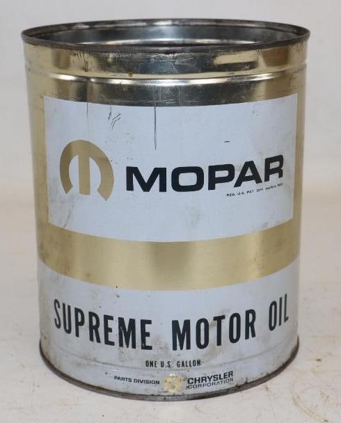 Mopar Supreme One Gallon Metal Oil Can: Missing Top lid