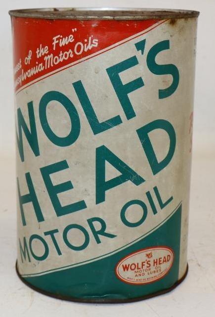 Wolf's Head 5 Qt Metal Oil Can: Empty