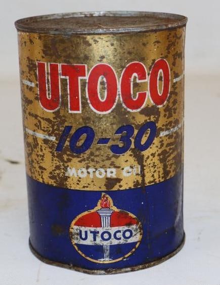 Utah Oil Refining Company Utoco Metal One Qt Oil Can (1 of 2)
