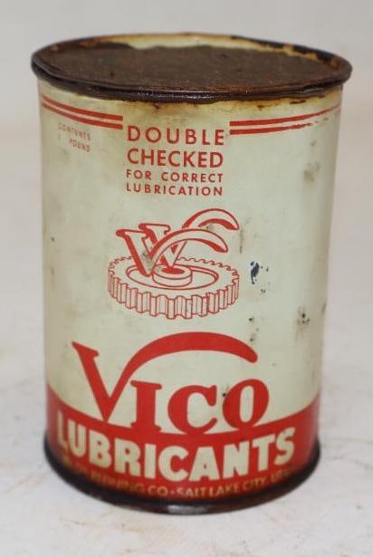 Utah Oil Refining Company Vico Lubricants One Pound Grease Can (1 of 2)