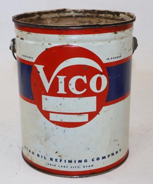 Utah Oil Refining Company Vico 10 Pound Grease Can (1 of 2)