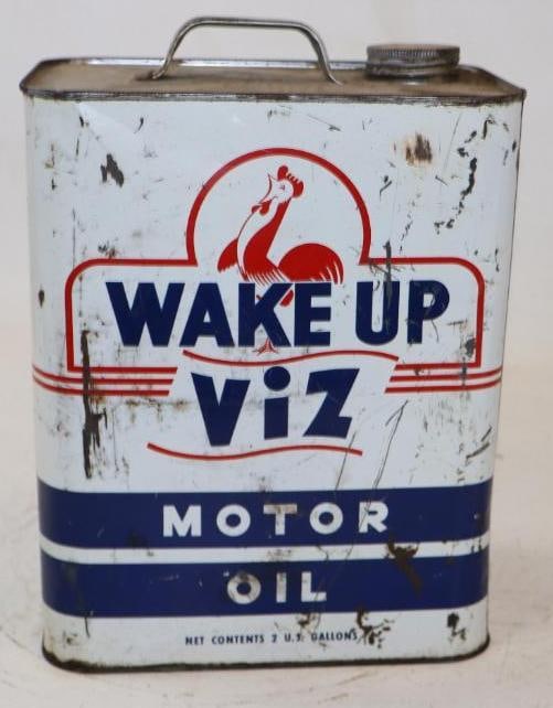 Wake Up Viz Two Gallon Motor Oil Can: Empty