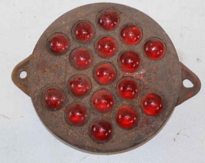 Red Glass Cat Eye Reflector: 6" x 4.50" x .75"