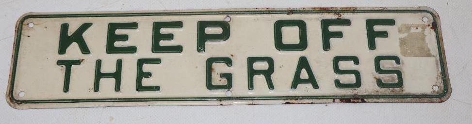 Embossed Keep Off The Grass Sign (1 of 2)
