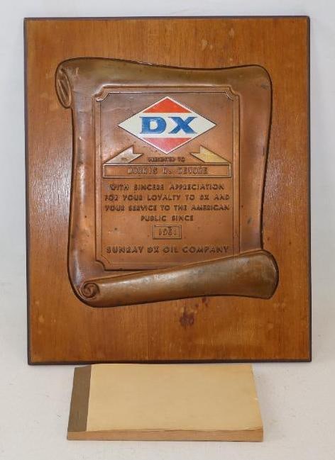 Group of 2 Sunray DX Bronze Plaque And Esso Products Receipt Book (1 of 3)