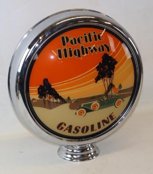 Pacific Highway Gasoline Fantasy Gas Pump Globe: 15" diameter Len, body is also modern