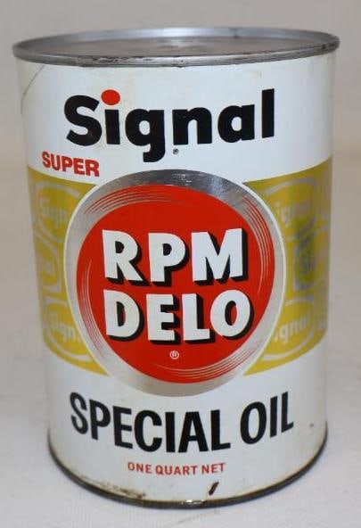 Signal Super RPM Delo Special One Quart Motor Oil Can (1 of 2)