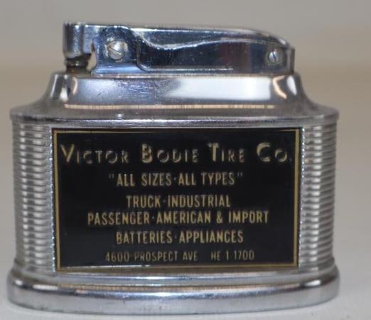 Victor Bodie Tire Company Advertising Refillable Table Top Lighter (1 of 2)