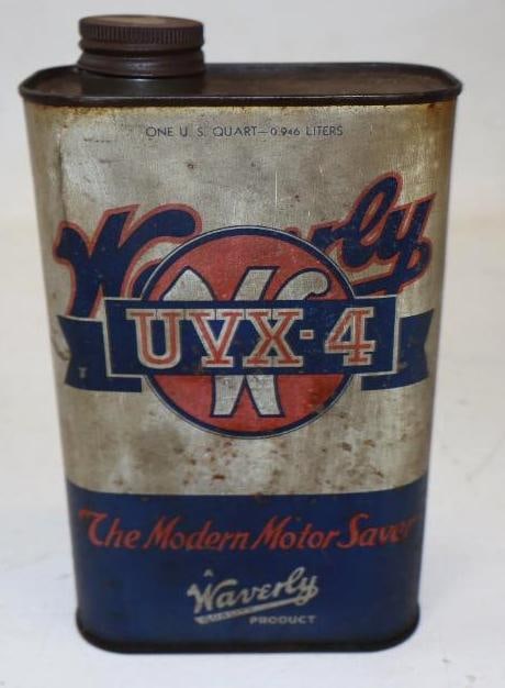 Waverly UVX-4 Engine Additive One Quart Oil Can (1 of 2)