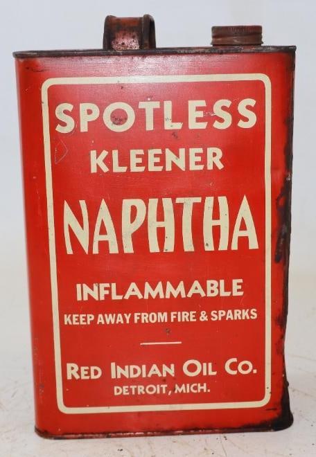 Red Indian Oil Company Naphtha Spotless Cleaner One Gallon Oil Can: Empty