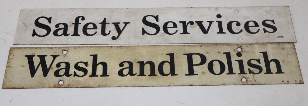 Group of 2 Safety Services And Wash And Polish Service Station Sign Extensions (1 of 2)