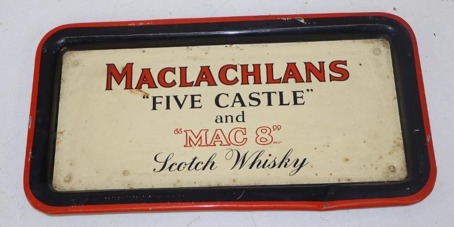 Maclachlans "Five Castle And Mac 8" Scotch  Whiskey Serving Tray (1 of 2)