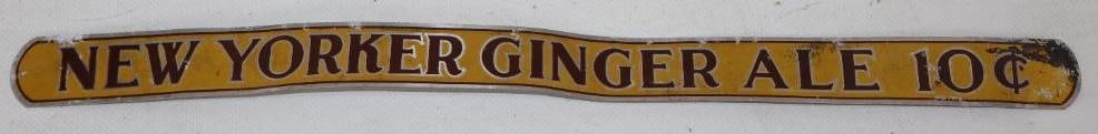 New Yorker Ginger Ale 10 Cents Strip Tacker Sign: 15" x 1"