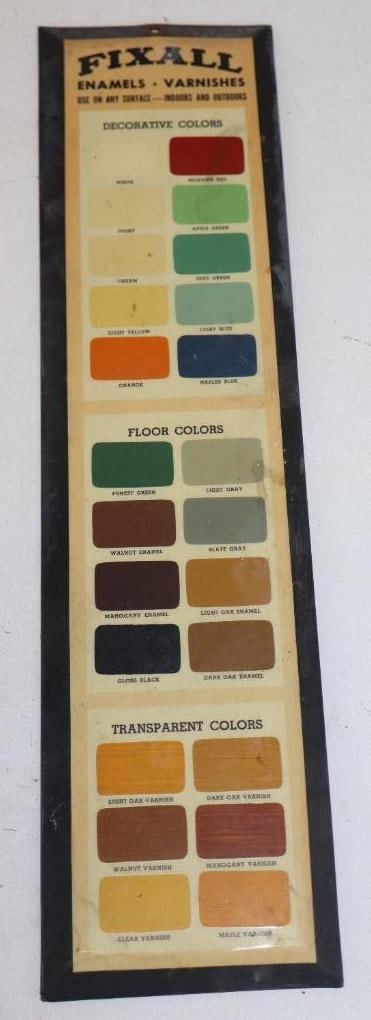 Fixall Enamels Varnishes Color Chart Advertising Sign (1 of 2)