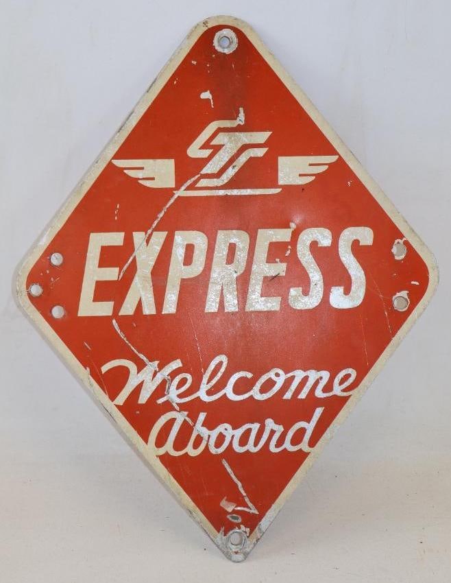 Cleveland Transit System Express Welcome Aboard Double Sided Aluminum Sign (1 of 2)