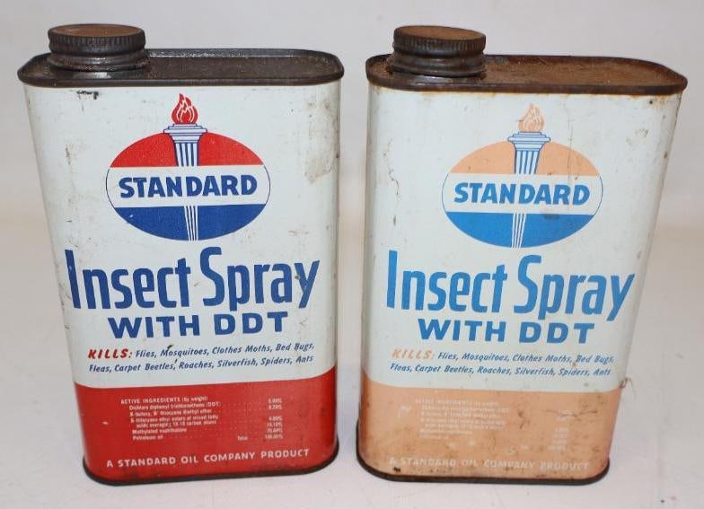 Group of 2 Standard Insect Spray with DDT One Quart Insecticide Cans (1 of 2)