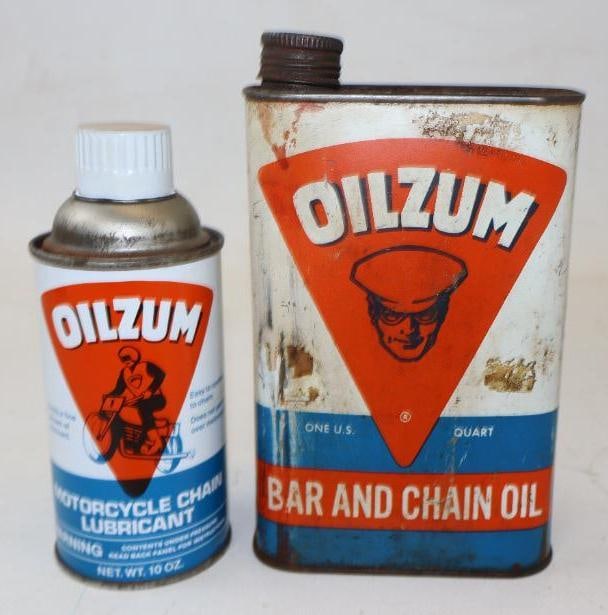 Group of 2 Oilzum Bar and Motorcycle Chain Lubricant Cans (1 of 2)