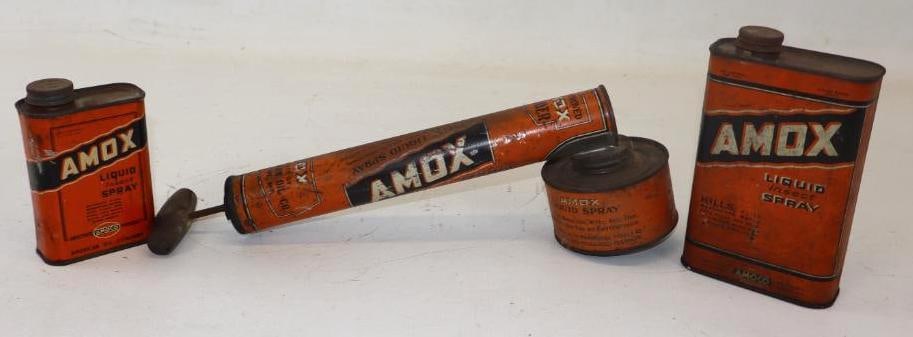 Group of 3 Amoco Amox Liquid Insect Spray Cans and Sprayer (1 of 4)