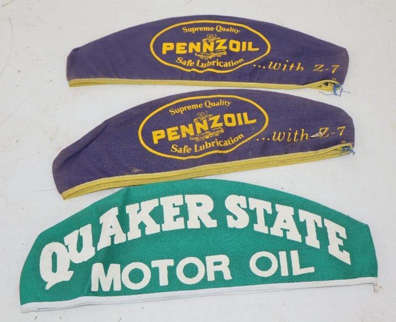 Group of 3 Pennzoil And Quaker State Grease Monkey Gas Station Attendant Hats (1 of 2)