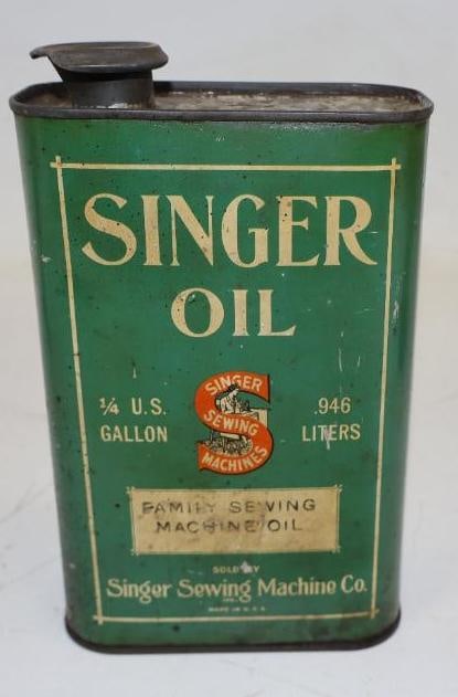 Singer Family Sewing Machine 1/4 Gallon One Quart Oil Can (1 of 2)