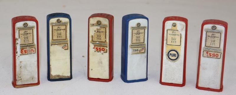 Three Sets of 2 Esso And Pure Salt And Pepper Gas Pump Shakers (1 of 2)