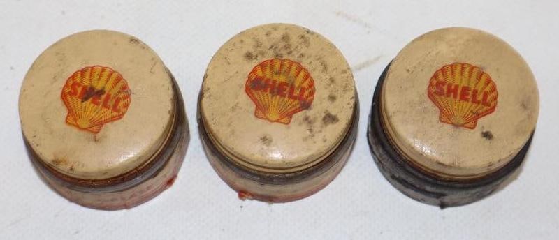 Group of 3 Shell Oil Sample Grease Jars (1 of 2)