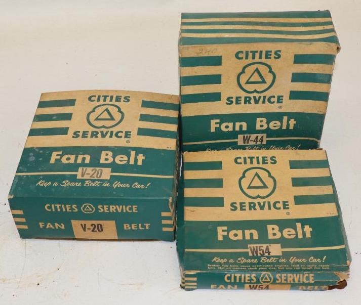 Group of 3 Cities Service Fan Belts In Original Advertising Boxes (1 of 2)