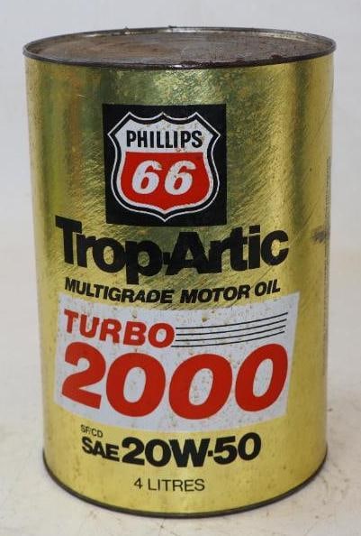 Phillips 66 Trop-Artic Turbo 2000 Four Liter Oil Cans (1 of 2)