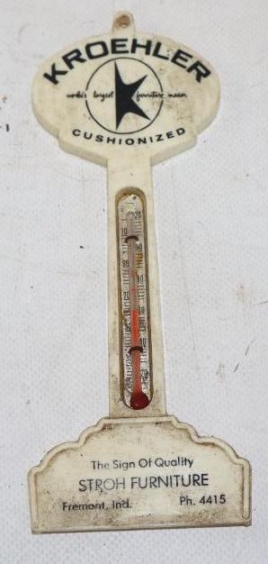 Kroehler Cushionized Furniture Store Advertising Thermometer: 6.50" x 2.50"