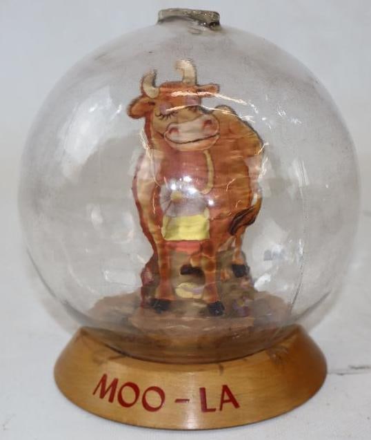 Moo-La Glass Bubble Bank: 5.50" diameter