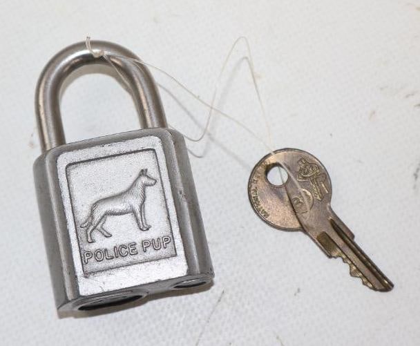 Police Pup Embossed Eagle Lock w/ Key (1 of 2)