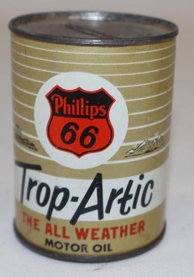 Phillips 66 Trop-Artic Oil Can Coin Bank: 2" diameter