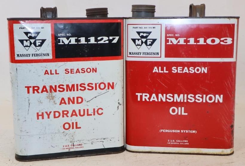 Group of 2 Massey Ferguson Tractor Transmission Two Gallon Oil Cans (1 of 2)
