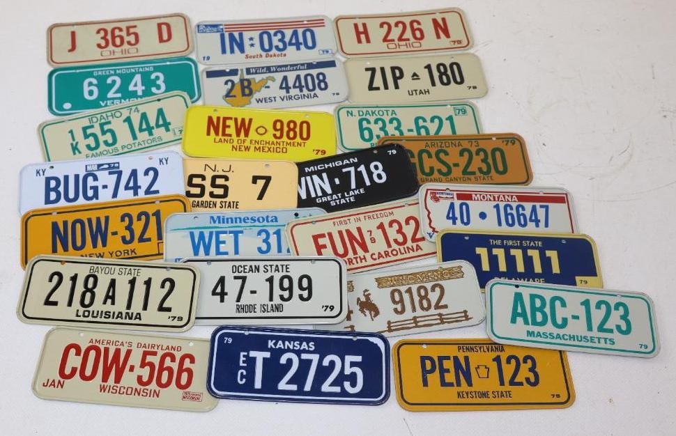 Group of 25 Cereal Box Bicycle License Plates (1 of 4)