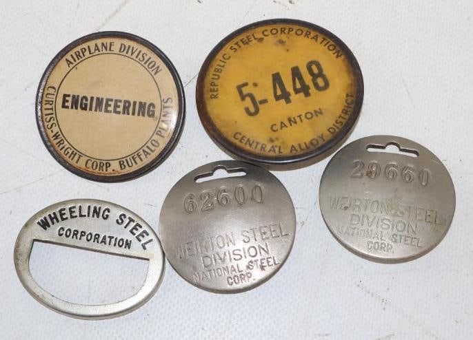 Group of 5 Weirton Steel, Wheeling Steel, Republic Steel, And Curtiss-Wright Airplane Corp Employee (1 of 2)