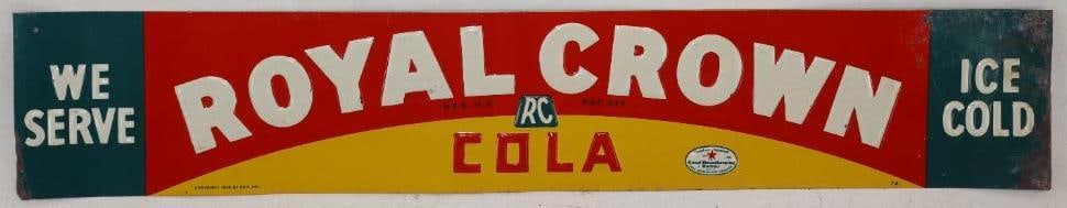 We Serve Ice Cold Royal Crown RC Cola Embossed Tin Sign (1 of 7)