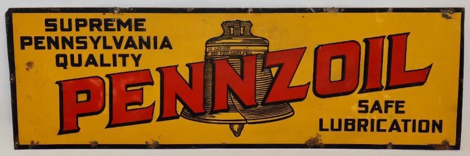 Pennzoil Safe Lubrication Embossed Tin Tacker Sign (1 of 6)