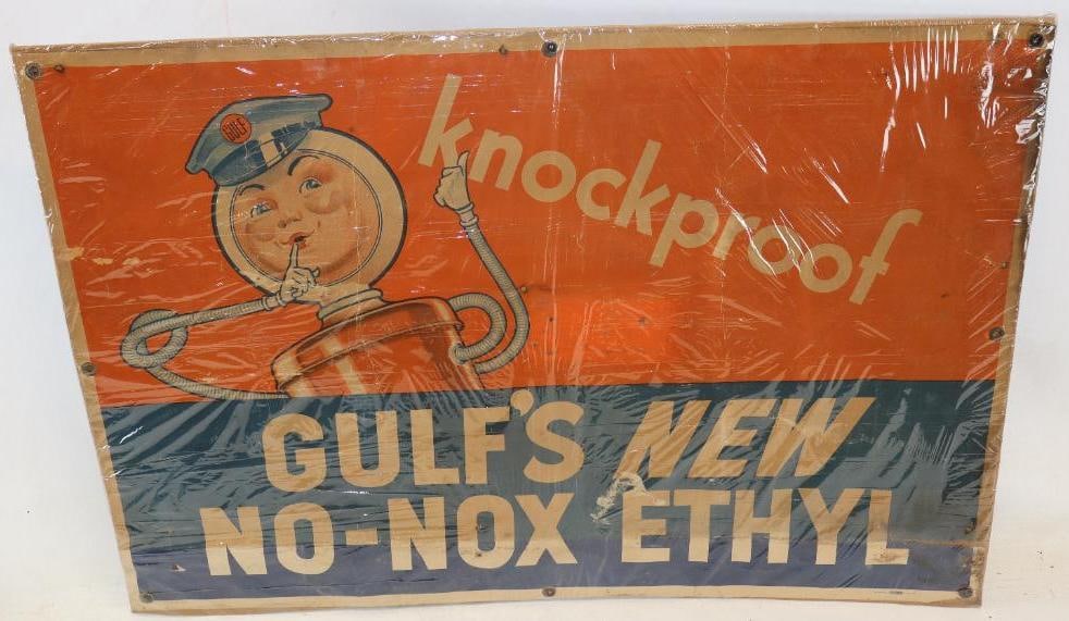 Graphic Early Gulf No-Nox Ethyl Advertising Sign (1 of 6)