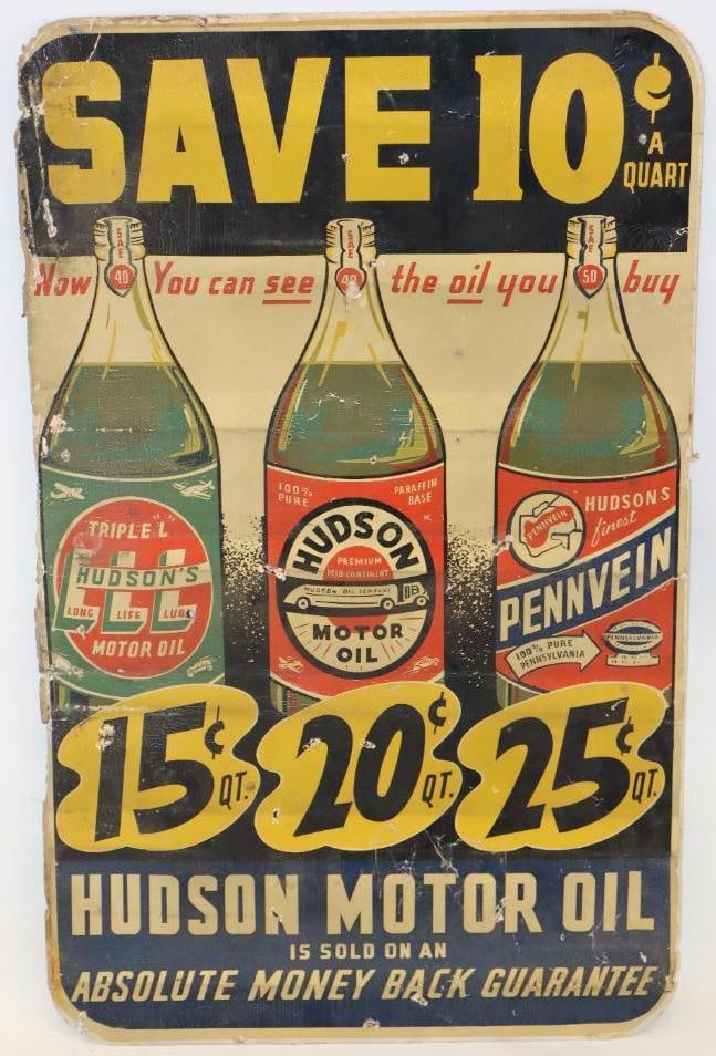 Graphic Hudson Motor Oil Bottle Display Sign (1 of 5)