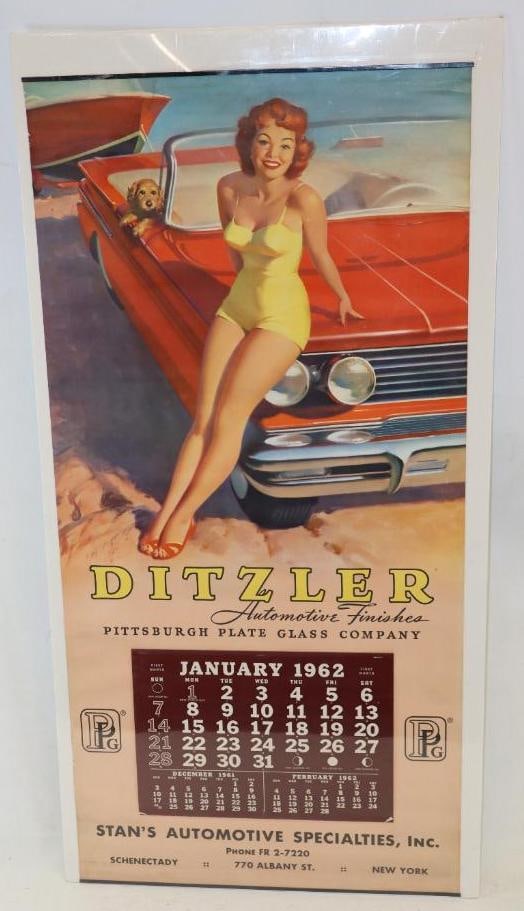 Large Ditzler Automotive Finishes Graphic 1962 Calendar (1 of 4)