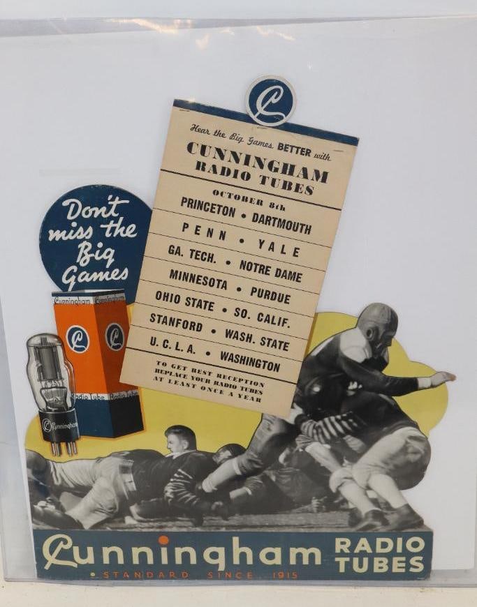 Cunningham Radio Tubes Large Football Countertop Easelback Display (1 of 6)