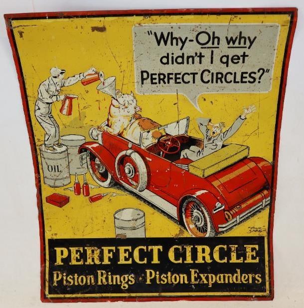Perfect Circle Piston Rings Embossed Tin Advertising Sign (1 of 8)