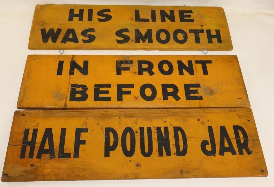 Group of 3 Wooden Burma Shave Roadside Advertising Signs (1 of 8)