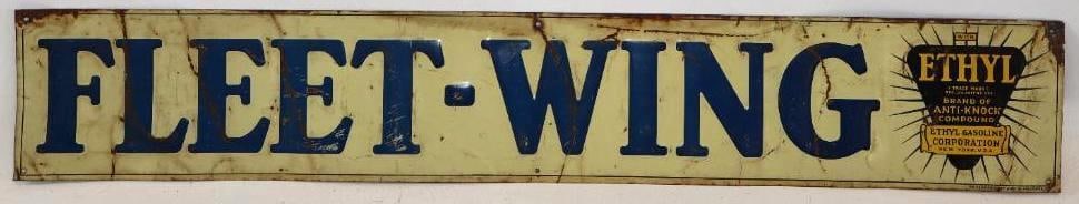 Fleet-Wing Ethyl Embossed Tin Tacker Sign (1 of 6)